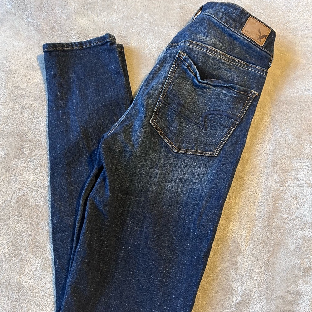 Women's Dark Blue Stretch Denim Jeans